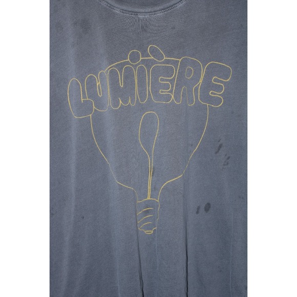 Clare V. Women's Large Gray Yellow Round Neck T-Shirt - Picture 3 of 14